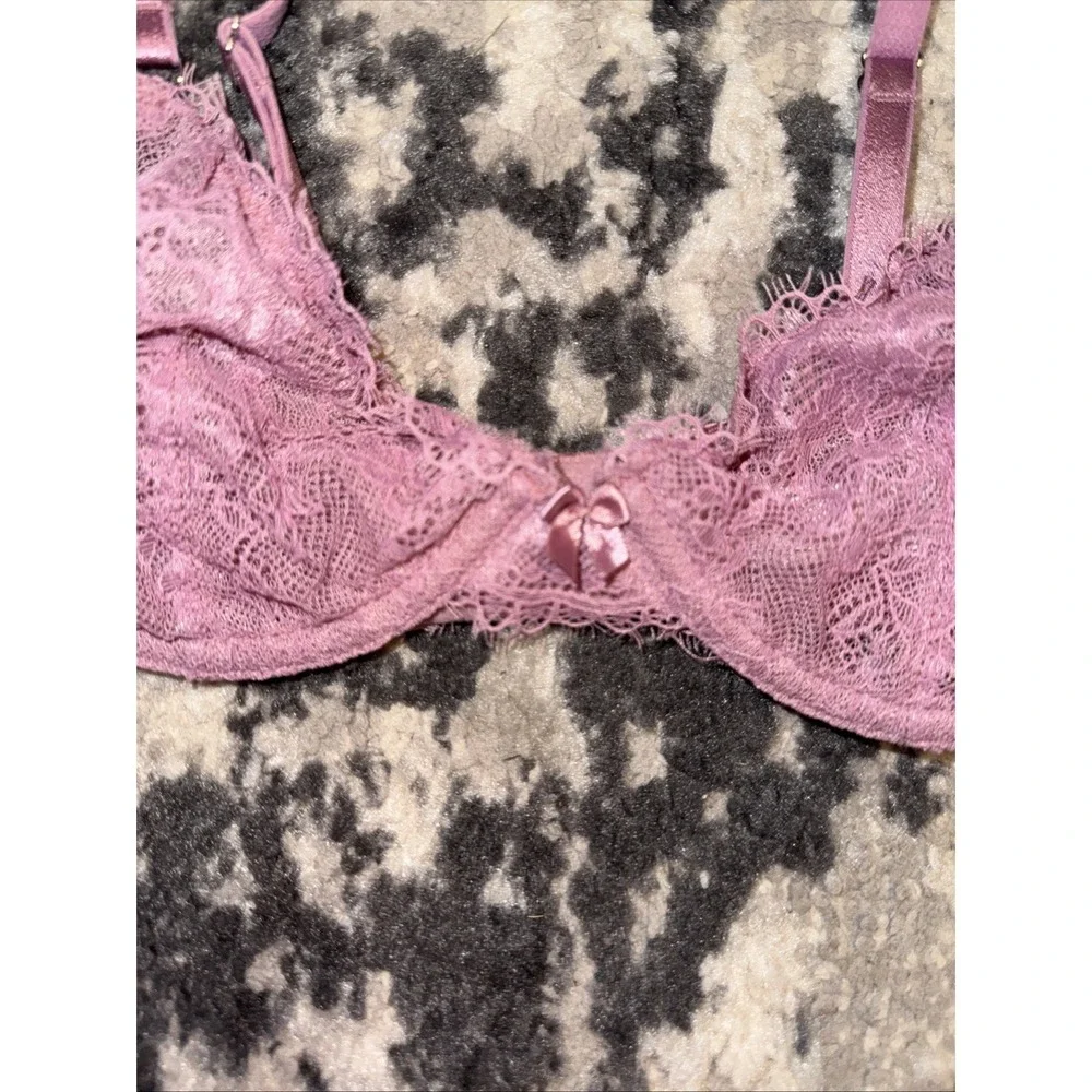 Auden Bra 32B Purple Lace Unlined Underwire Adjustable New
